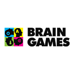 Attīstošu galda spēļu ražotāja "Brain Games" logo un saite uz e-veikalu.