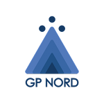 Zāļu un medicīnas ierīču vairumtirgotāja "GP Nord" logo un saite uz mājaslapu.