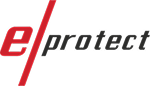 Mobilo aplikāciju izstrādes, dizaina un konsultāciju uzņēmuma "E-protect" logo un saite uz mājaslapu.