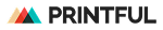 Apdrukāšanas, šūšanas un piegādes ārpakalpojumu uzņēmuma "Printful" logo un saite uz mājaslapu.